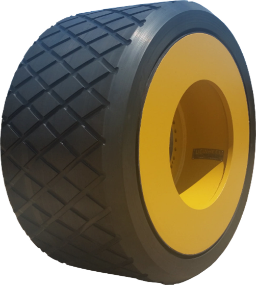 Example image for Caterpillar SH660D wheel, diamond tread, suits 16mm chain