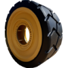 Photo of Caterpillar SH640D gusseted wheel, chevron tread