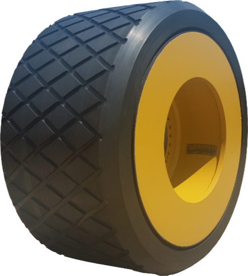 Example image for Caterpillar SH660D/SH660HD wheel, diamond tread, suits 16mm chains